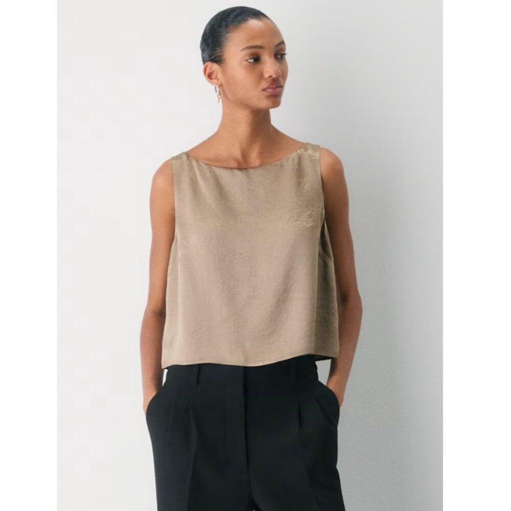 Babaton Cunning Satin Boatneck Blouse - Denude